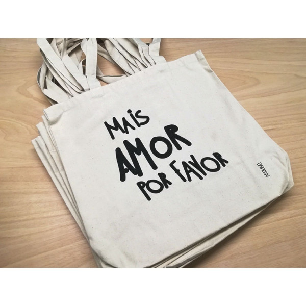 SACO CANVAS "MAIS AMOR POR FAVOR"